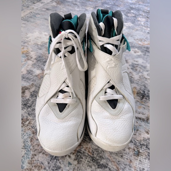 Jordan 8 Retro South Beach Shoes Black White Pink Teal - Size 12 - Picture 4 of 14